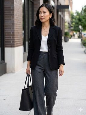 Petite Sophisticate Classic Black 4-Button Blazer, Size 0P